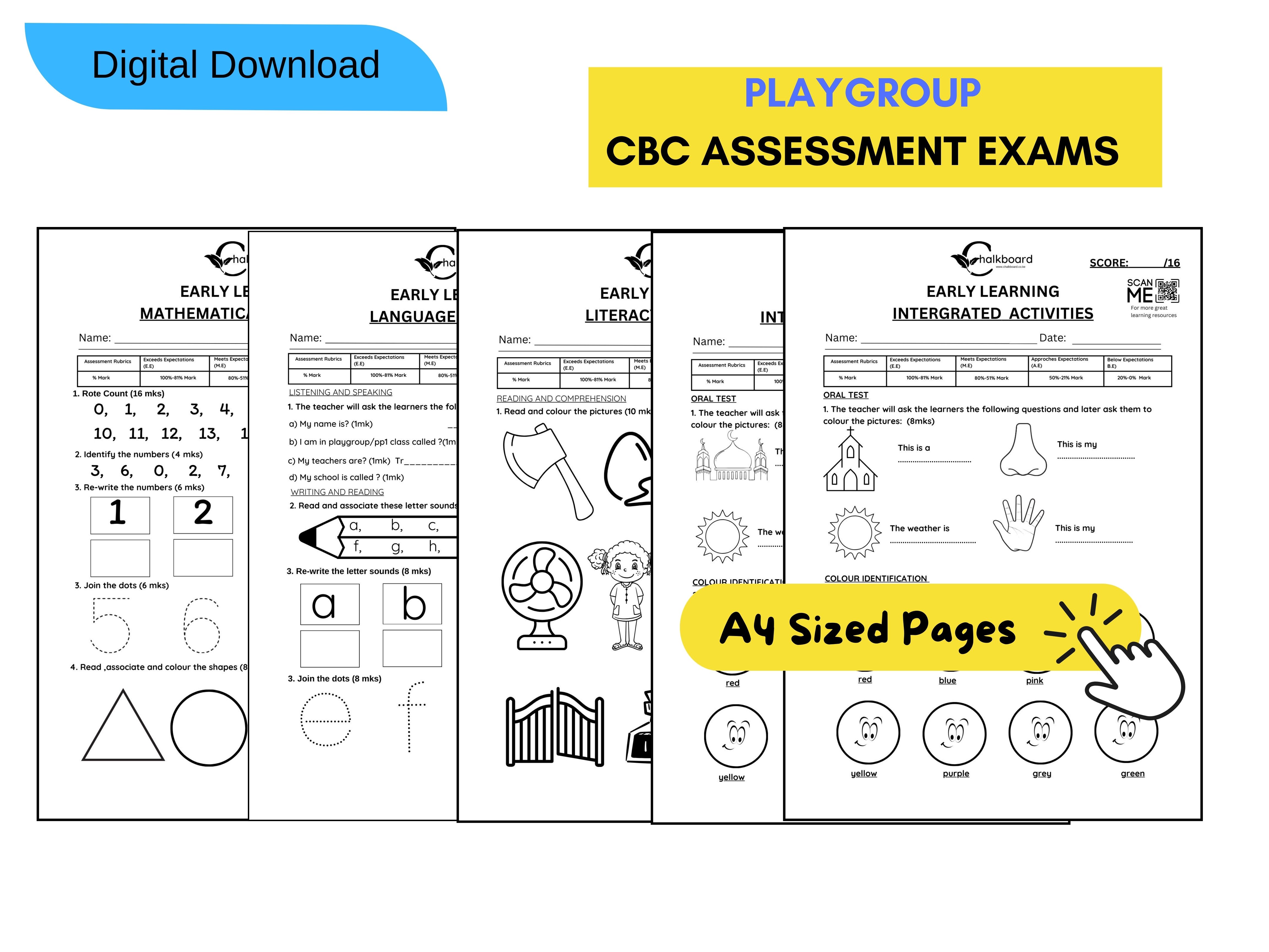 CBC PLAYGROUP EXAMS FOR END OF TERM 1 | PDF