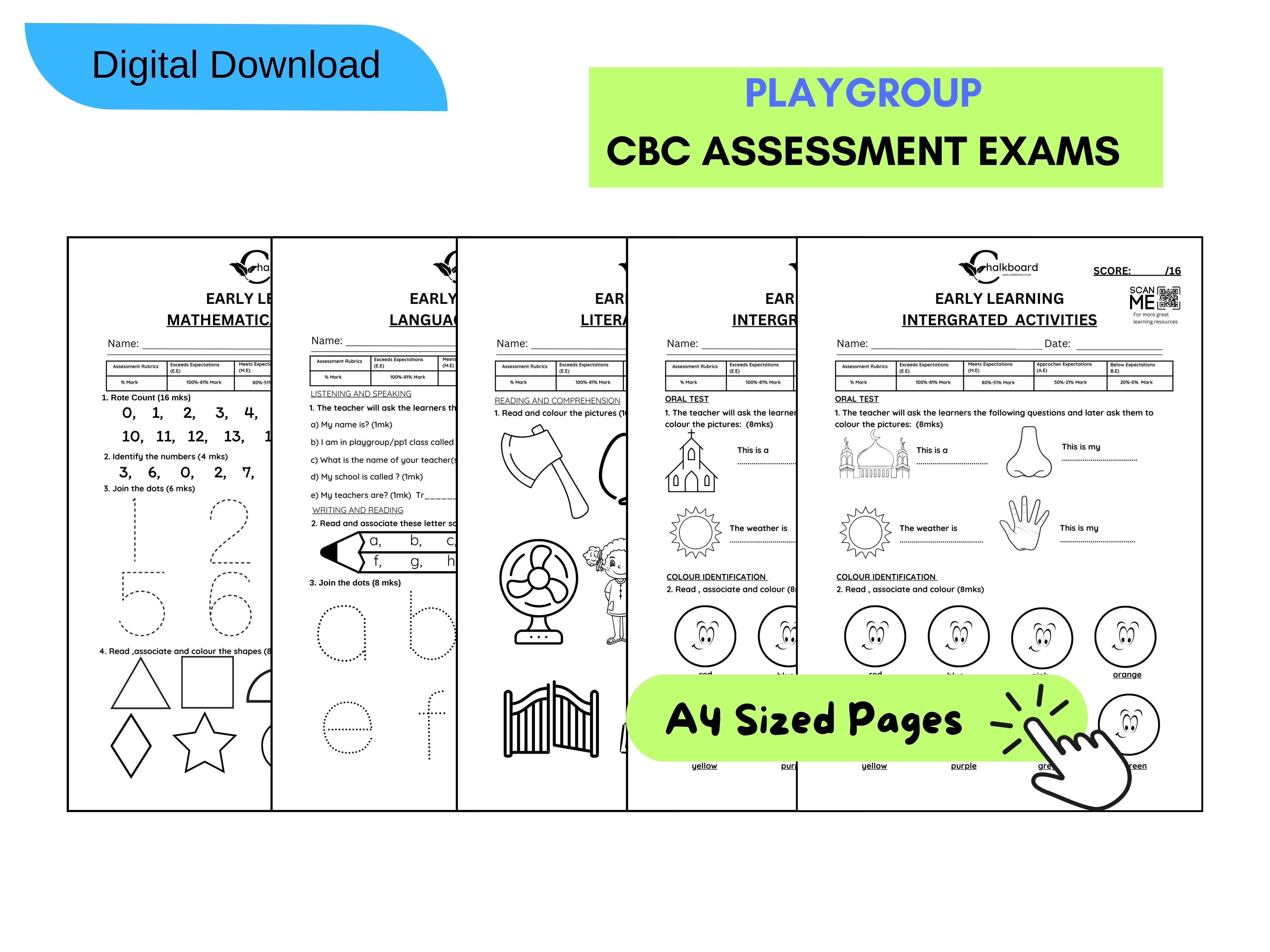 CBC PLAYGROUP EXAMS FOR TERM 1