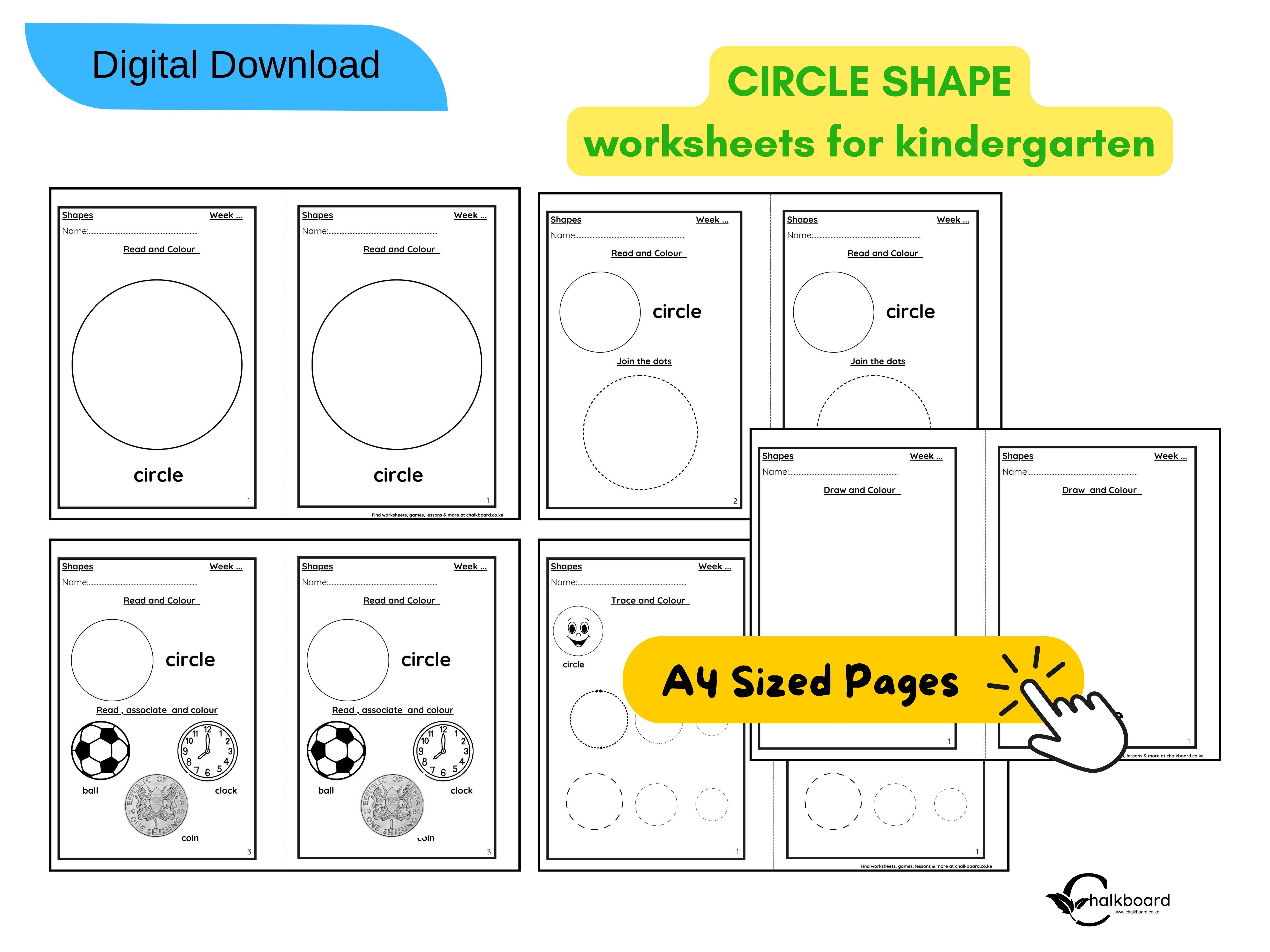 CIRCLE SHAPE KINDERGARTEN WORKSHEETS | PDF PRINTABLE