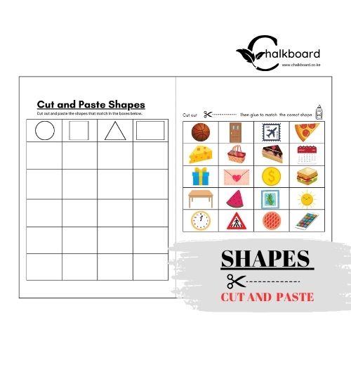 CUT AND PASTE SHAPES WORKSHEET FOR KINDERGARTEN