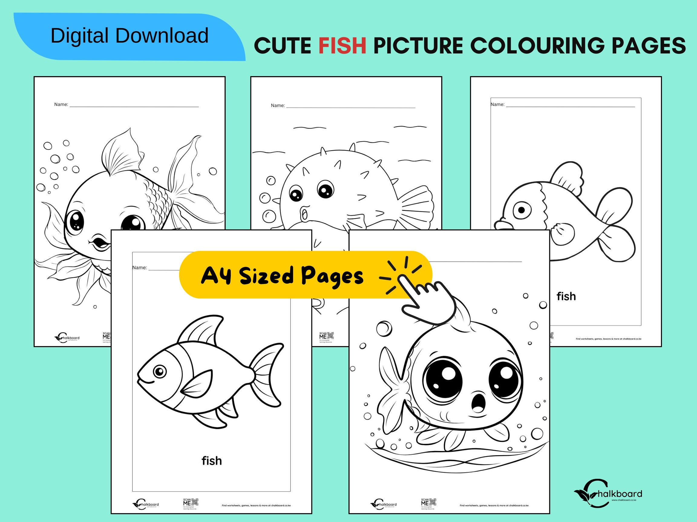 Fish Colouring Pages for kids
