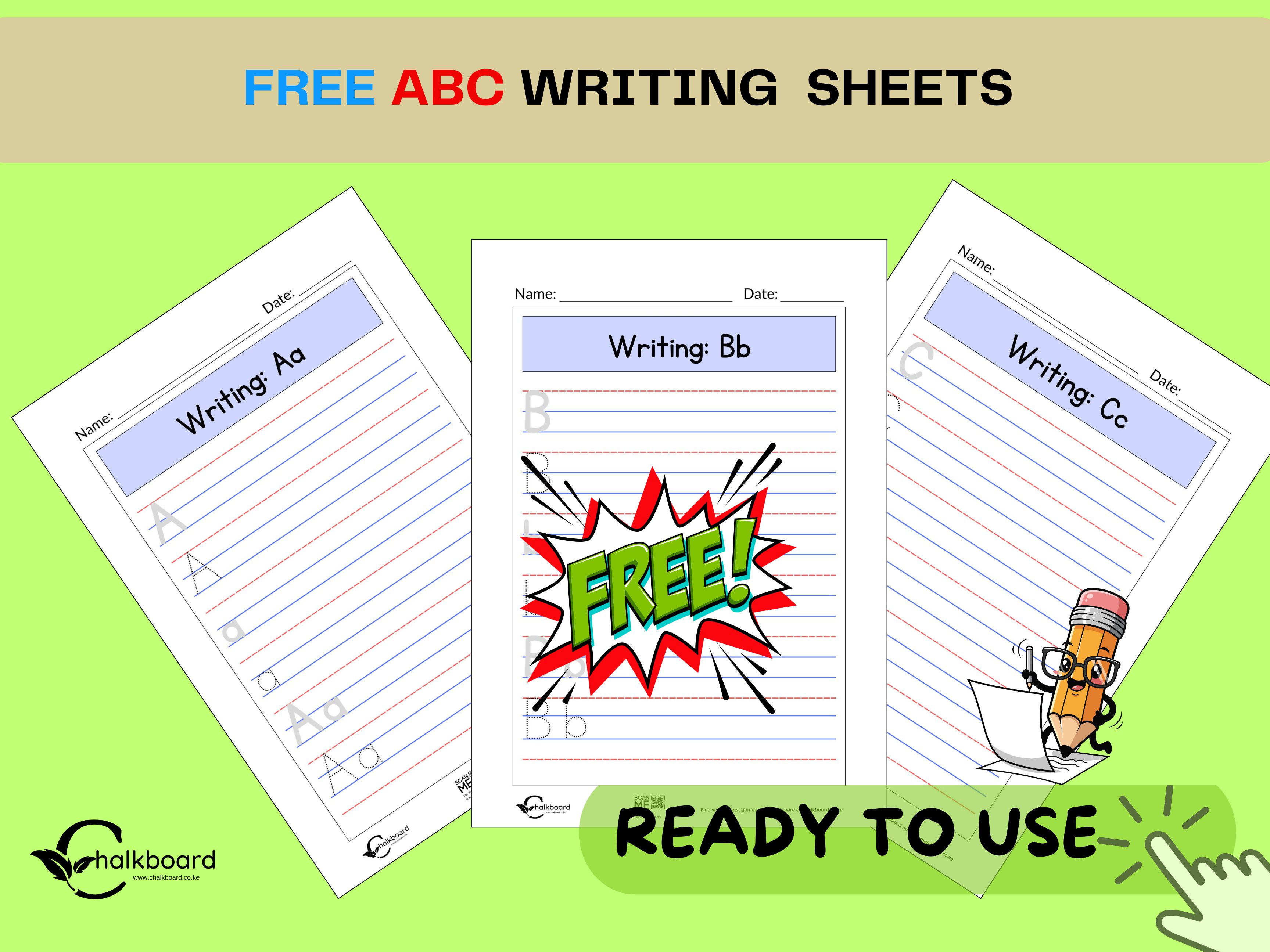 FREE ABC alphabet writing practice sheets | pdf 