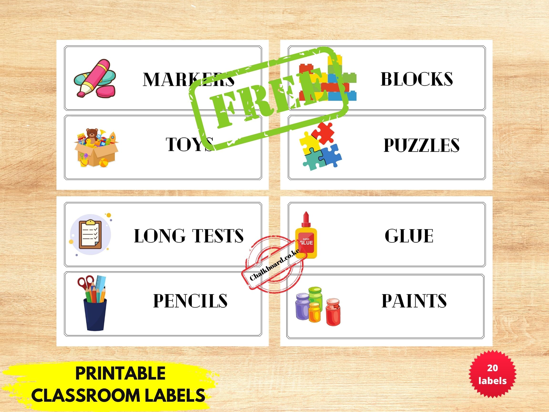 FREE Bright Classroom Labels | Colorful Classroom Decor | Classroom Labels Template | Classroom Organization PDF