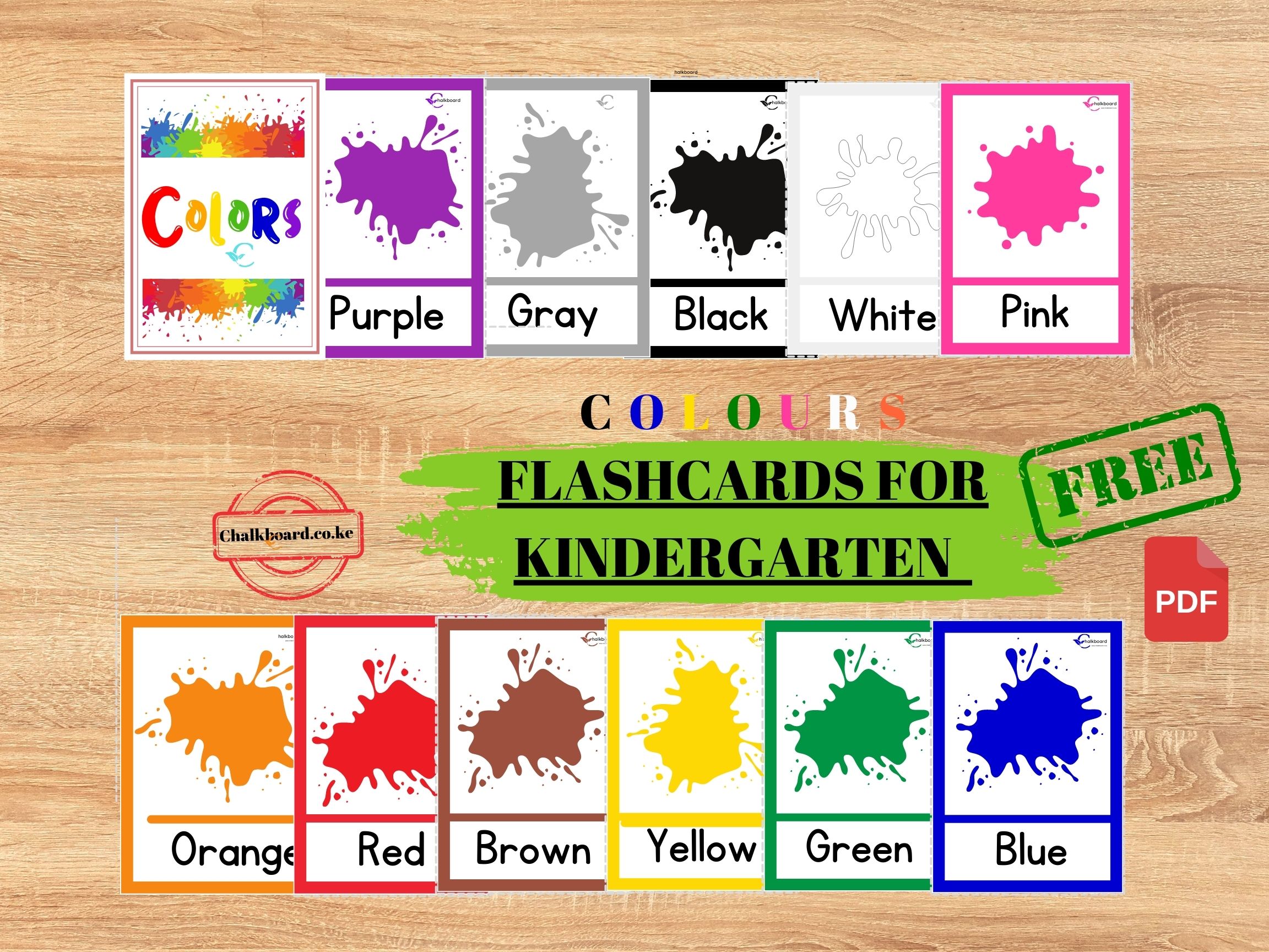 FREE COLOURS FLASHCARDS FOR KIDS IN KINDERGARTEN AND PRESCHOOL | PDF