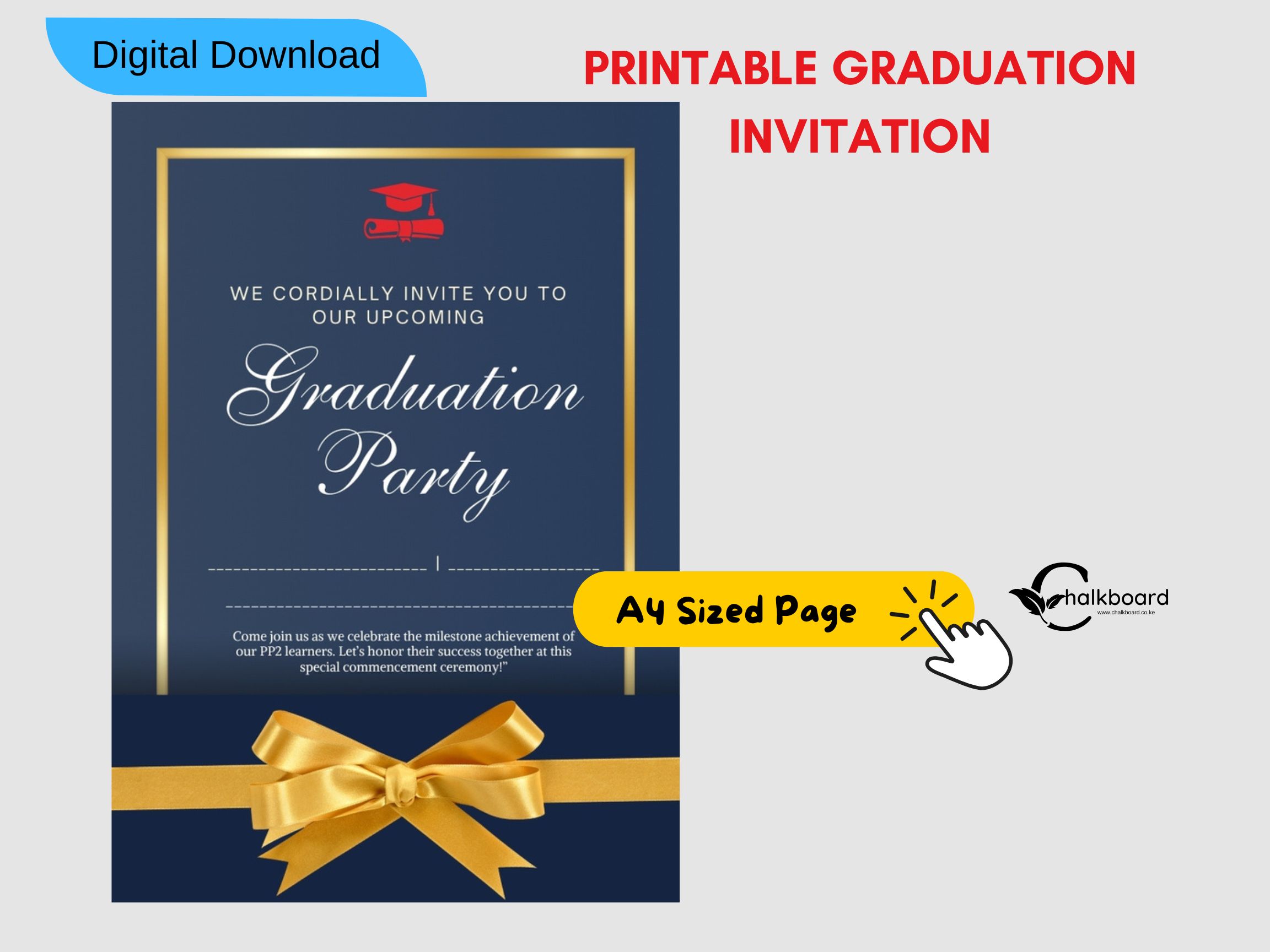 Graduation Invitation | printable digital pdf