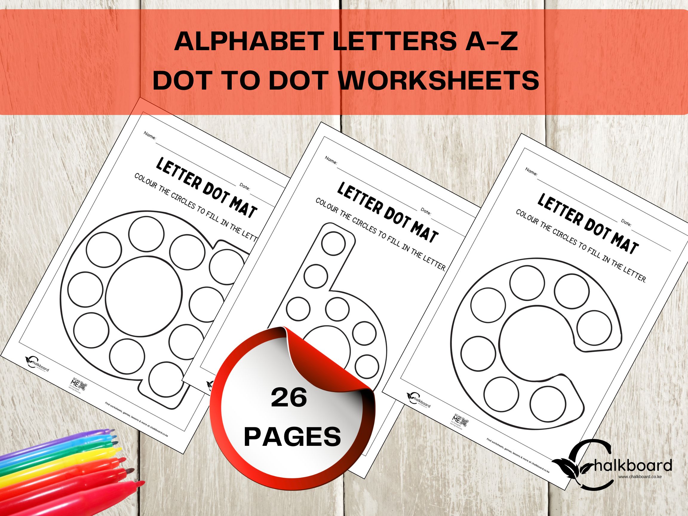  Letters A–Z Do-A-Dot worksheets for kids