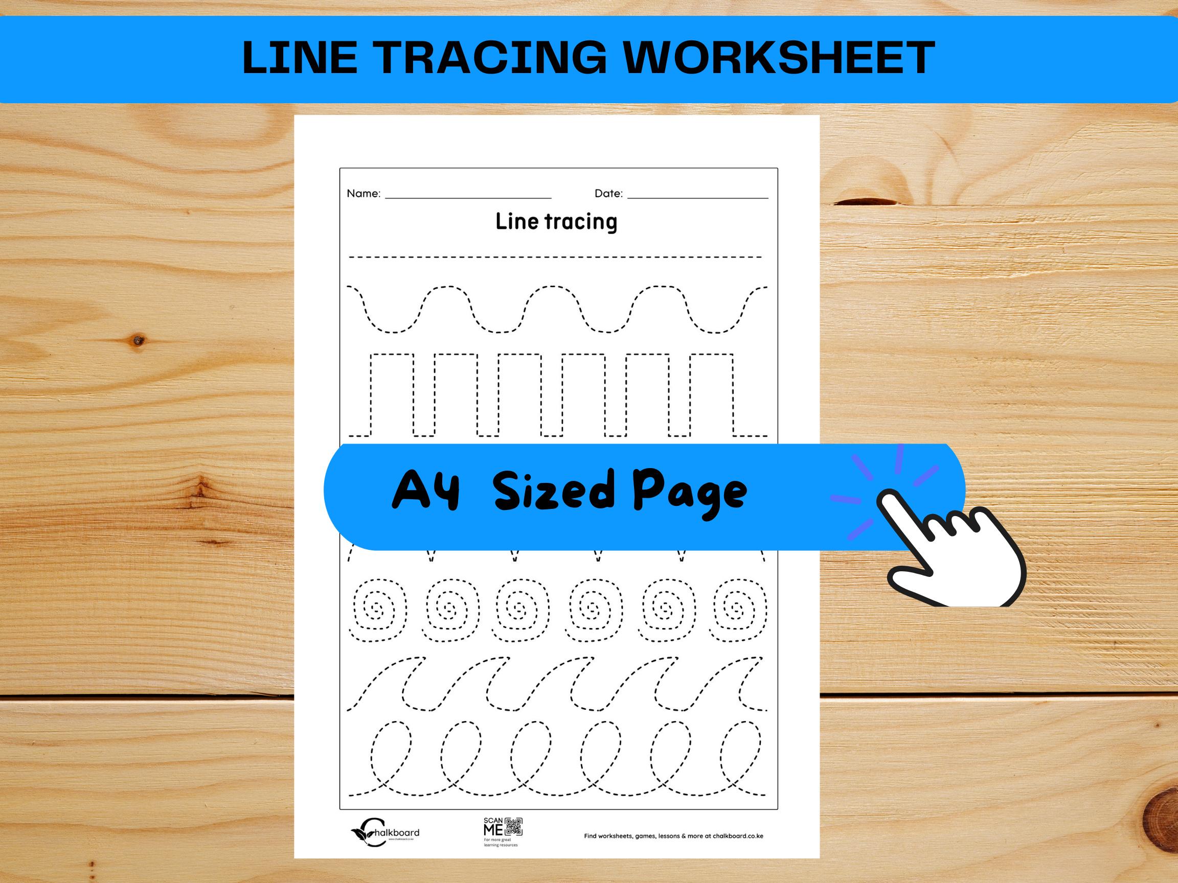 Line Tracing & Pre-Writing Worksheet for kids