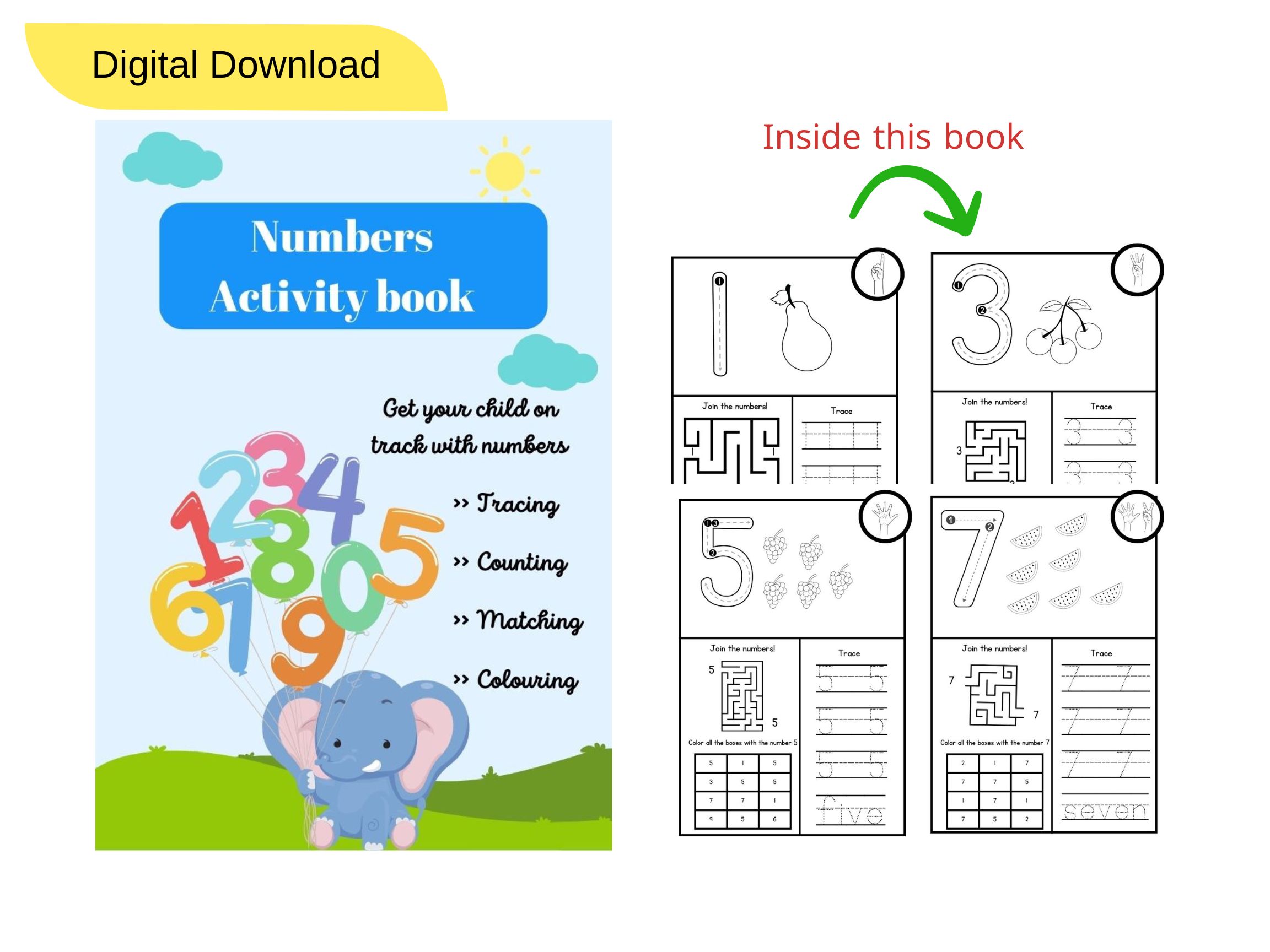 Number Tracing Activity Workbook for Kids