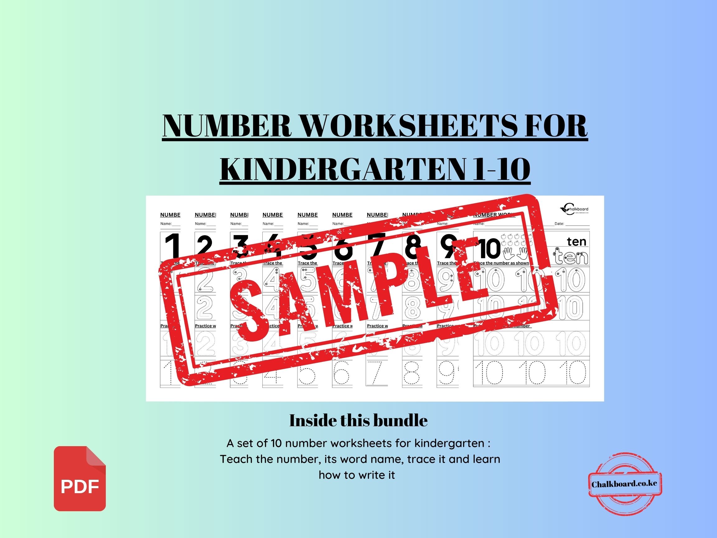 NUMBER TRACING WORKSHEETS 1-10