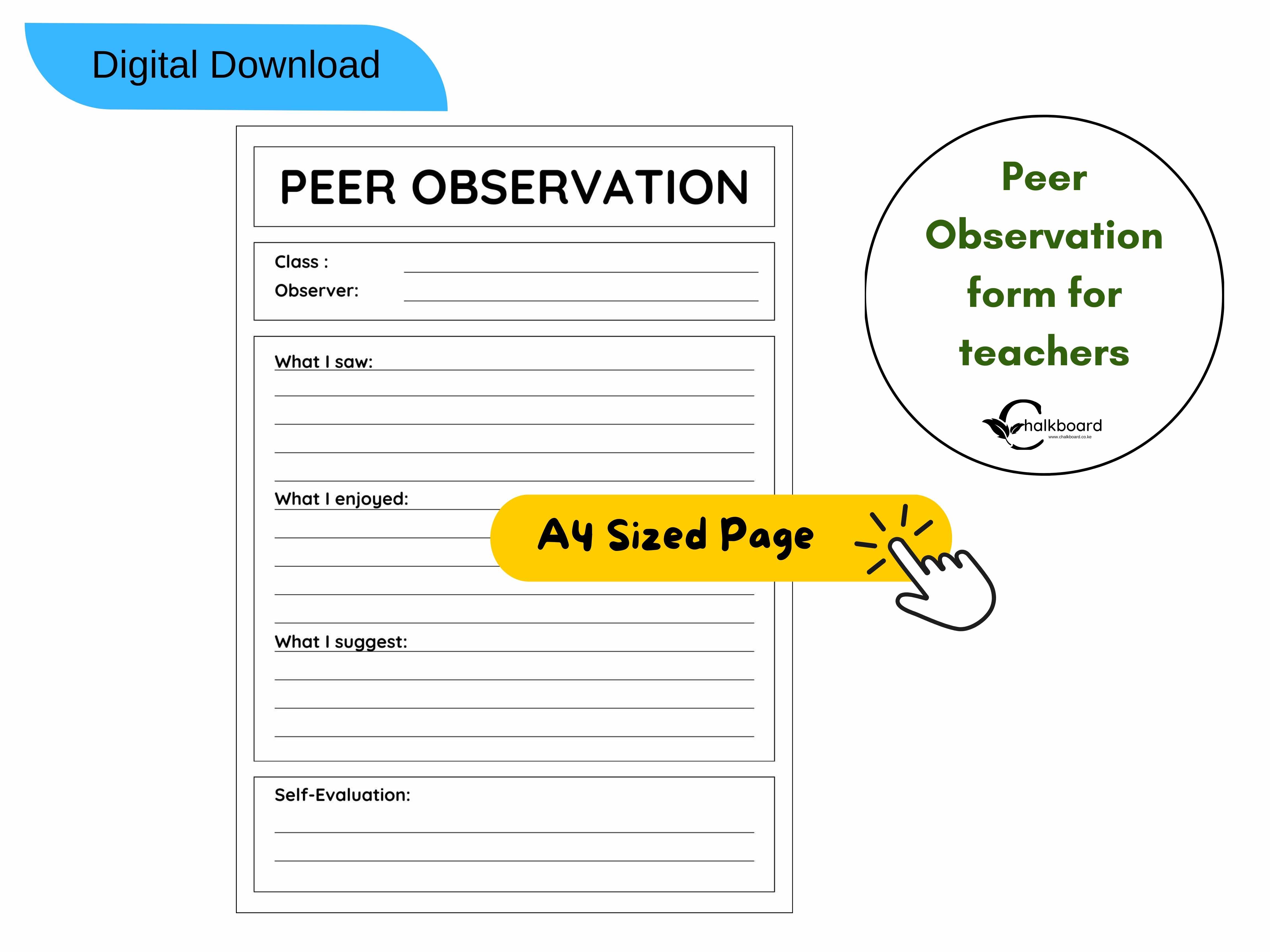 peer observation form for teachers pdf