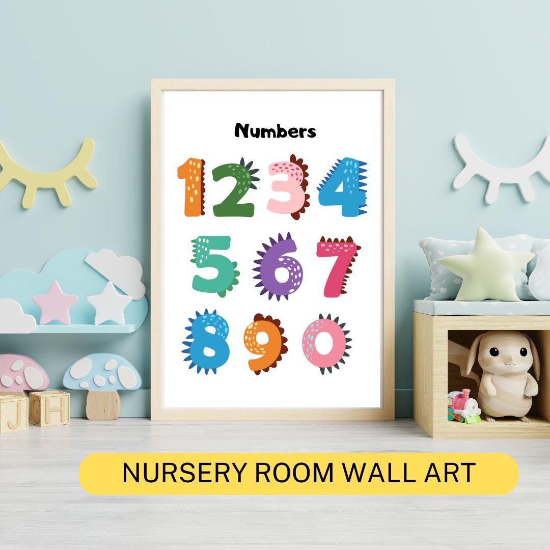 Printable Early Numeracy 0-9 Math Poster -Dinosaur Print