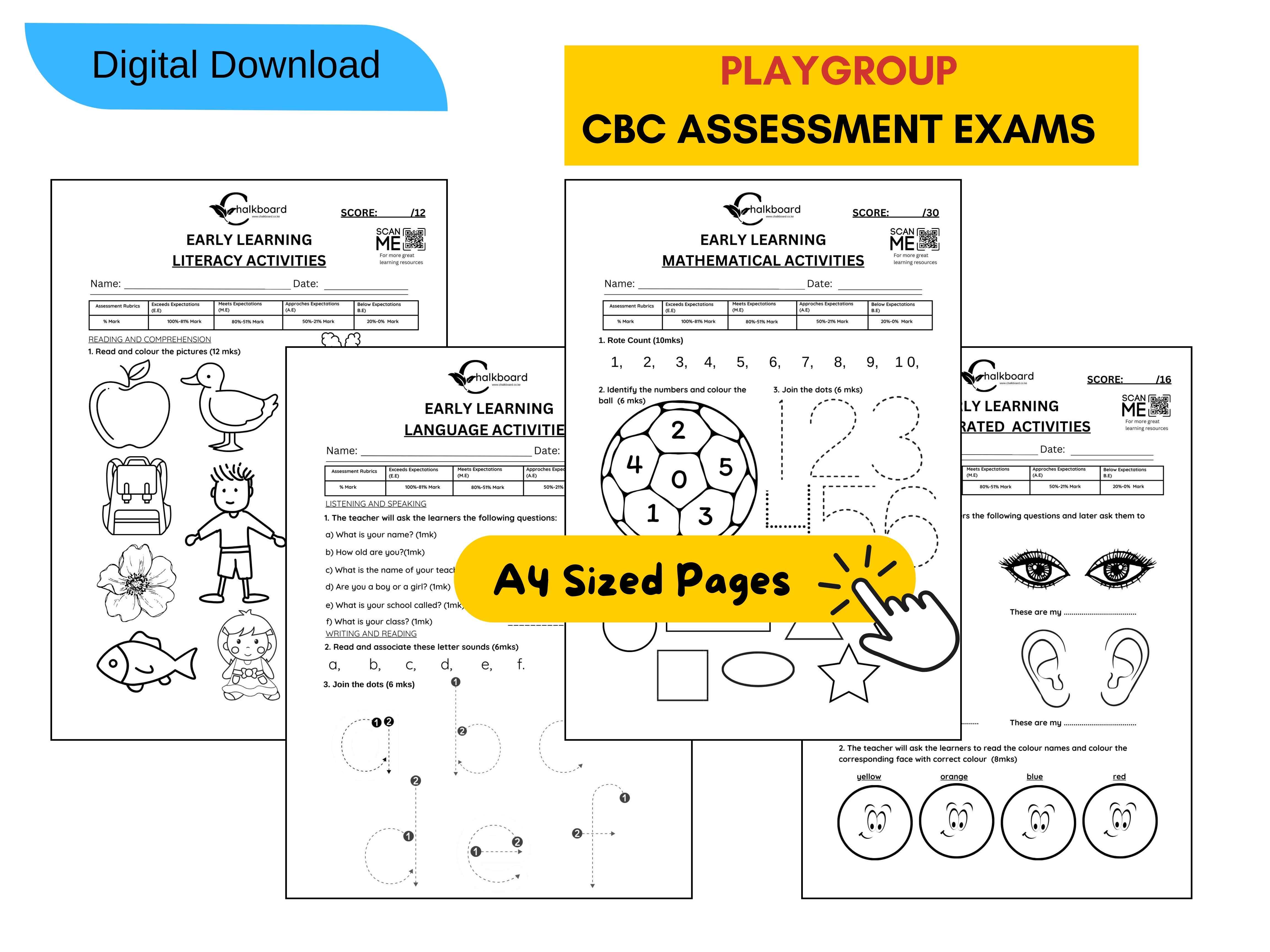 PRINTABLE EASY PLAYGROUP EXAMS | PDF PRINTABLE ASSESSMENTS