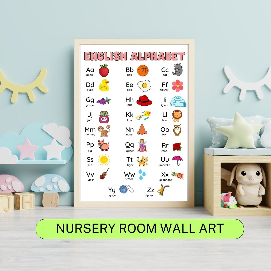 Printable English Alphabet Wall Decor Poster