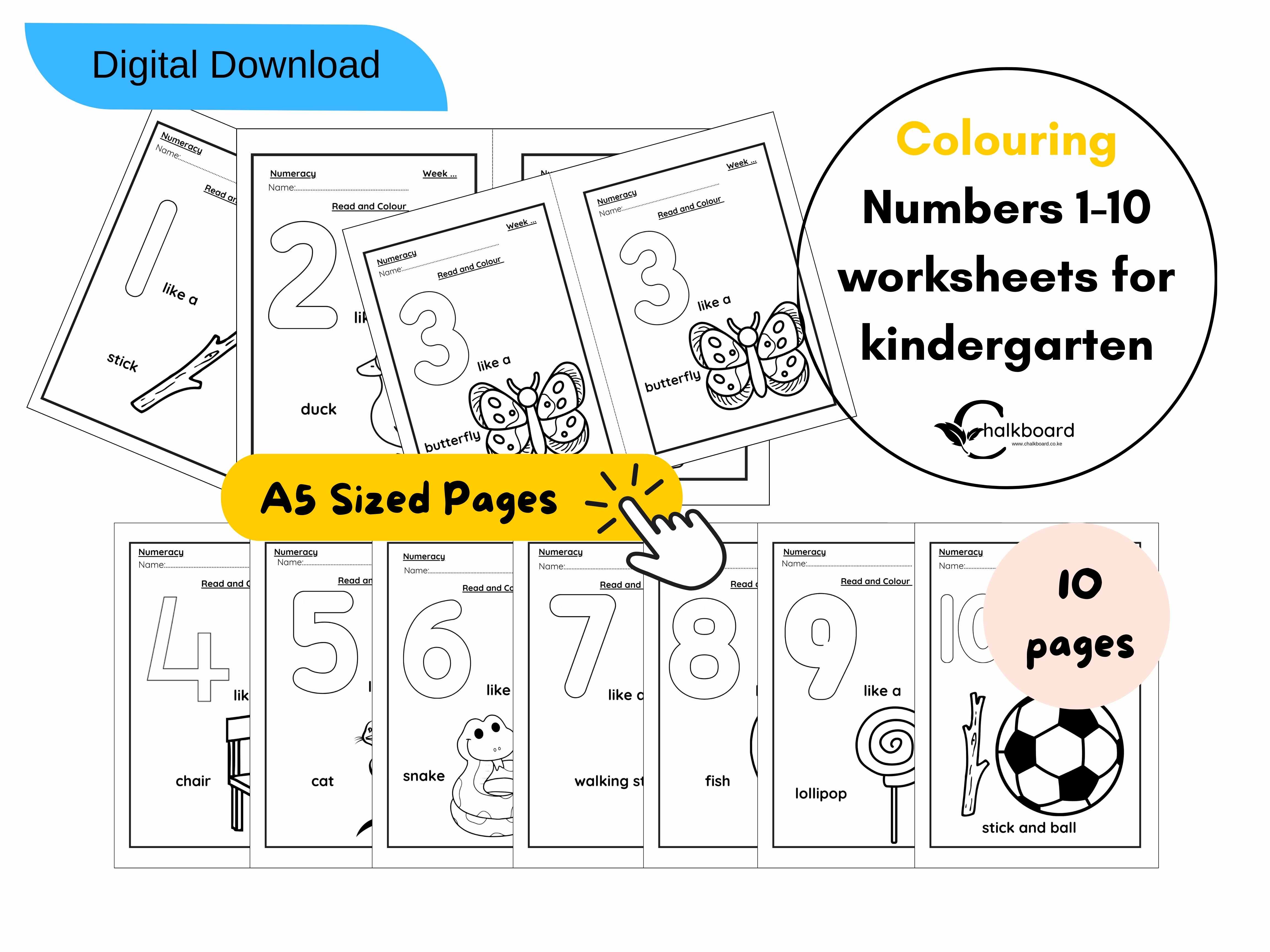 printable Number 1-10 colouring pages | pdf .