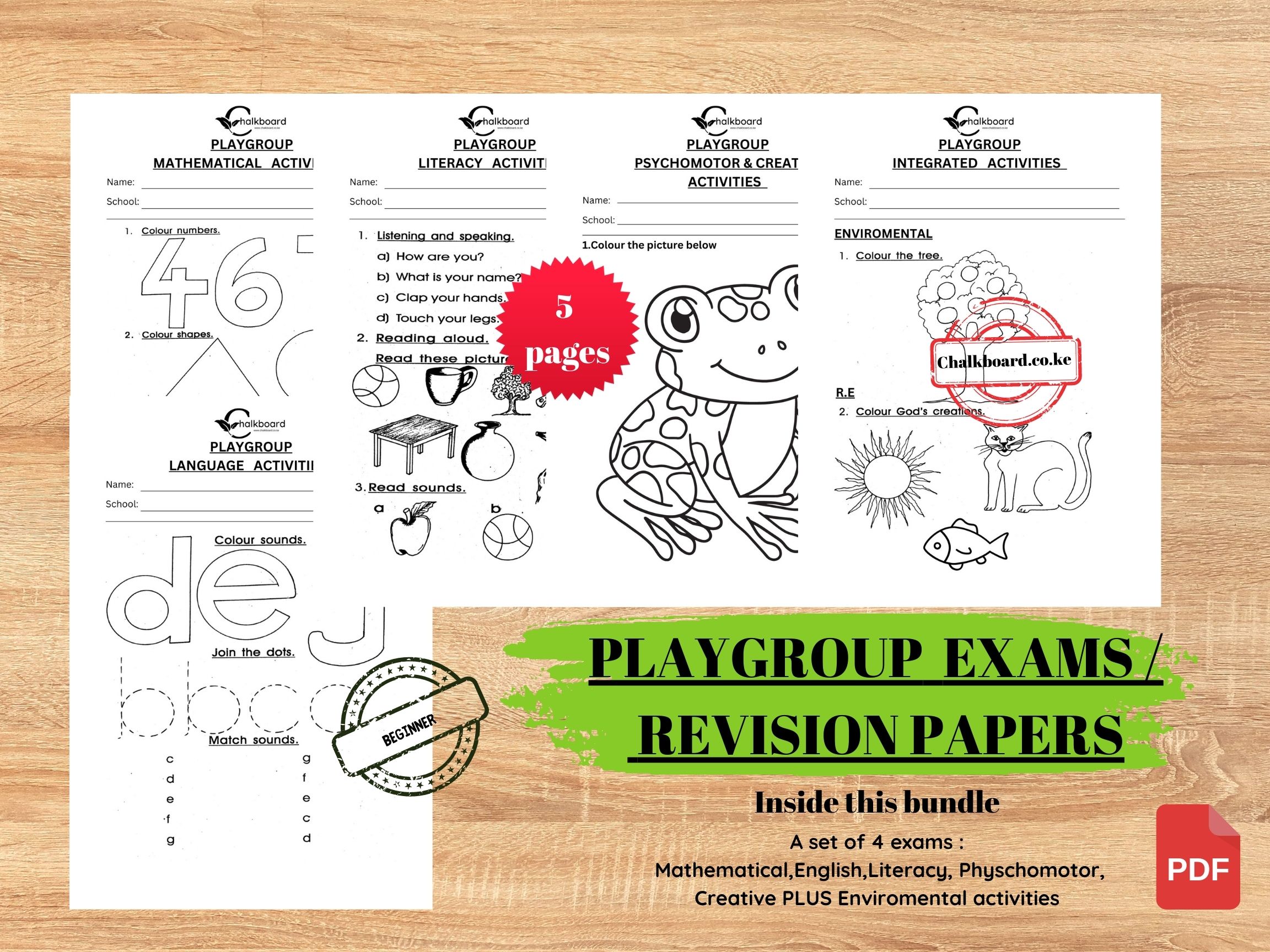 PRINTABLE PLAYGROUP EXAMS | PDF PRINTABLE ASSESSMENTS