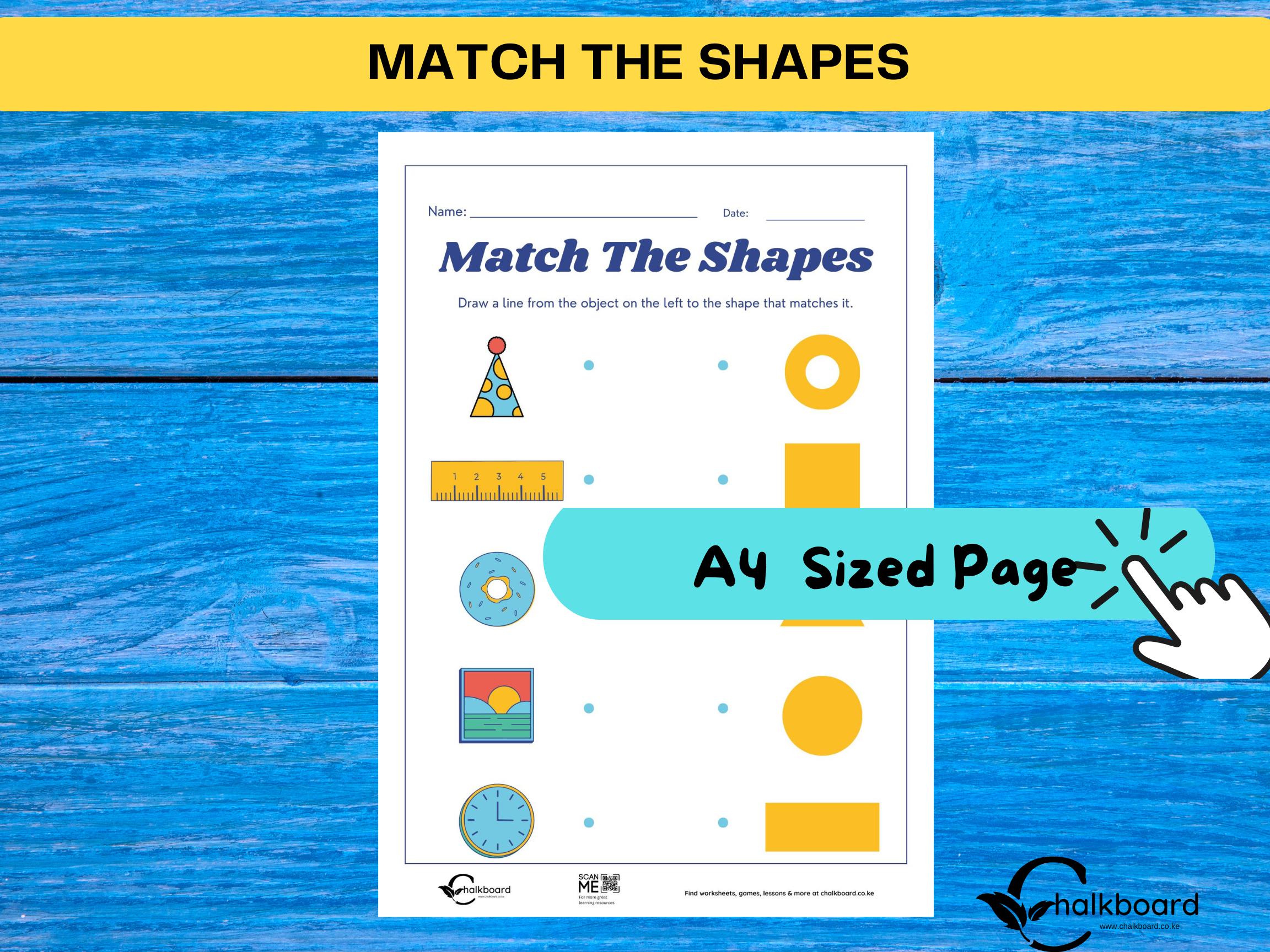 Shapes Match-Up worksheet for kids 