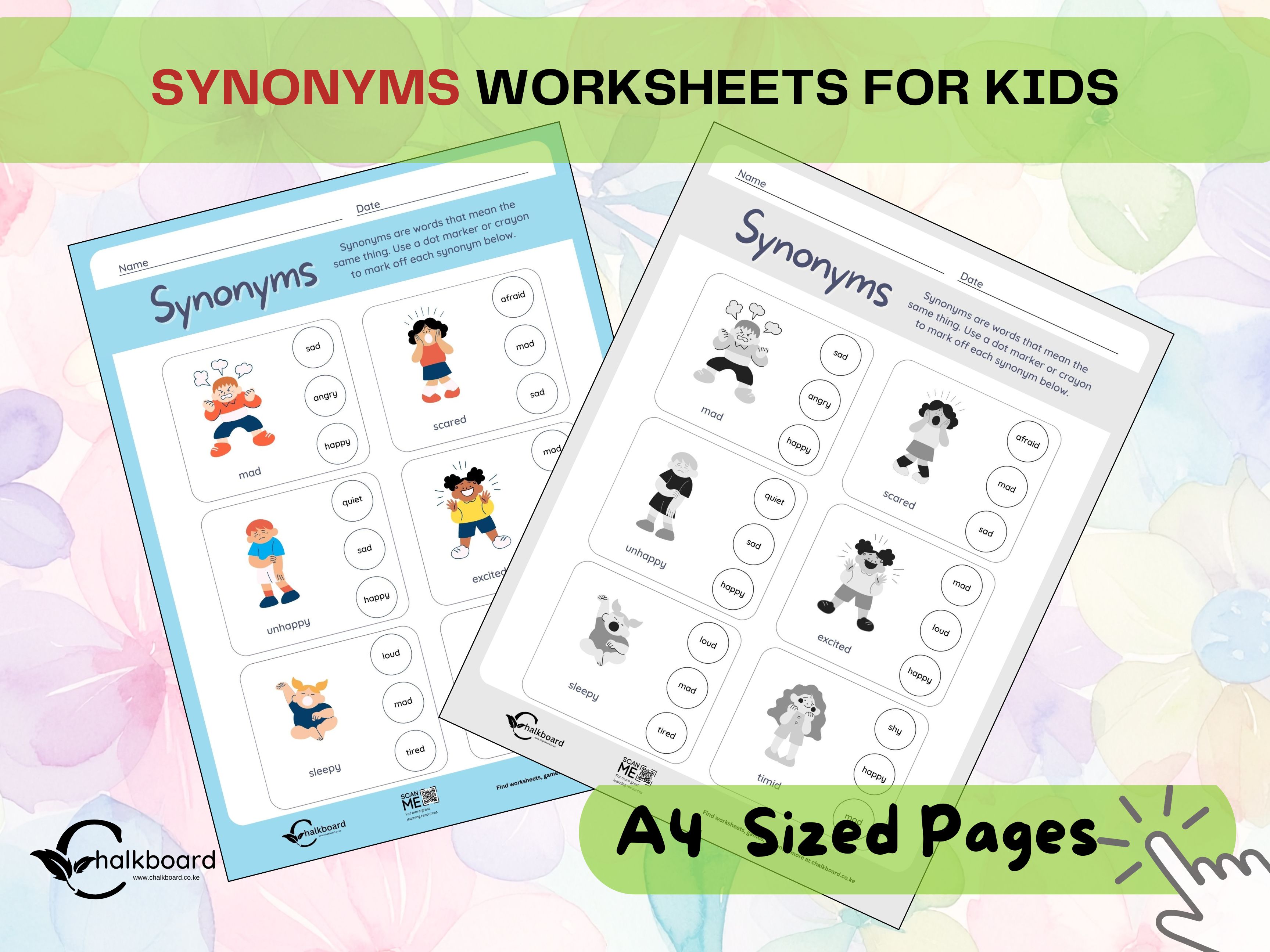 Synonyms in English- Practice Worksheets