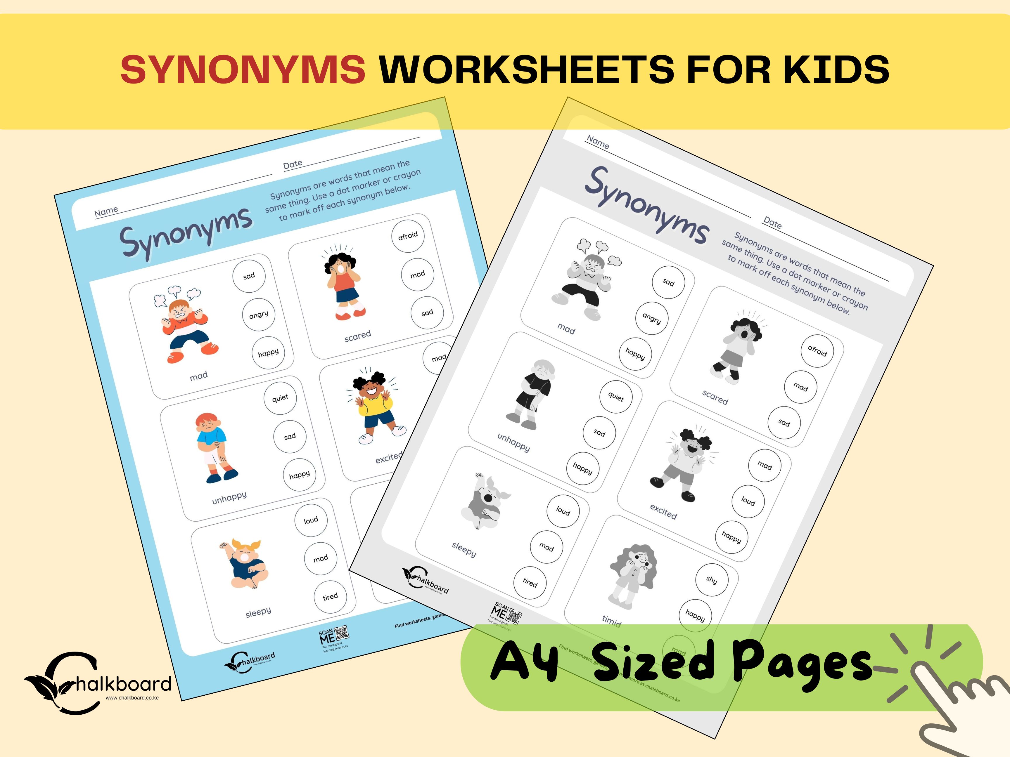 Word Match" Synonyms Practice Worksheet |pdf