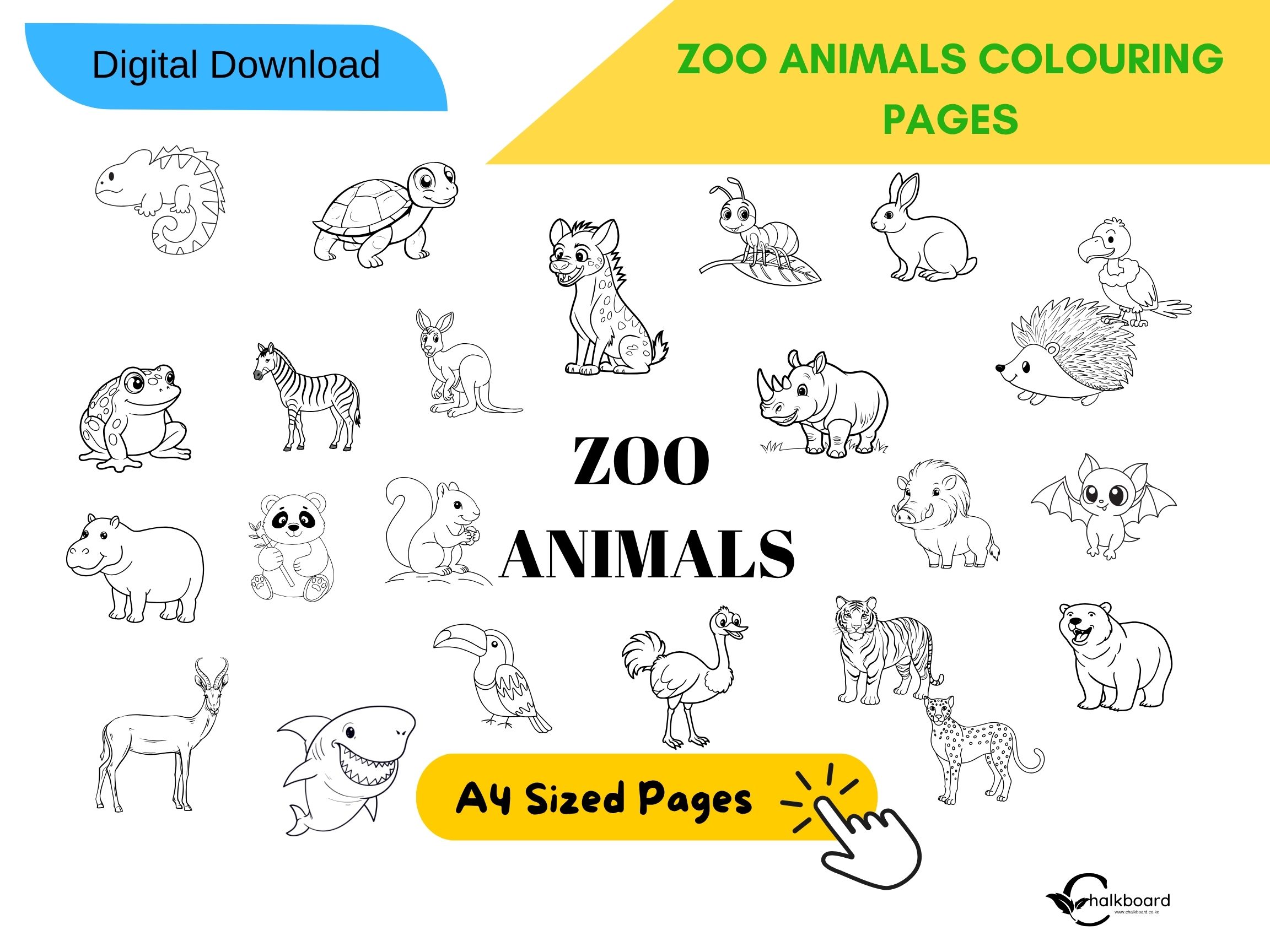 Zoo Animals Colouring Pages